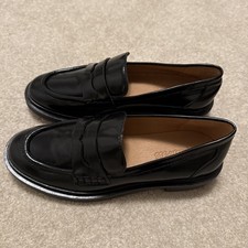 Madewell Penny Loafer In Leather Women 6.5 US Black Slip On NEW