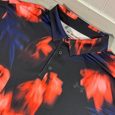 Under Armour Polo Shirt Men s Sz XXL Black Floral Playoff Polo 2.0 Printed