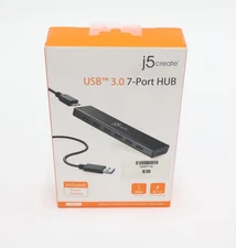 NEW J5Create JUH377 USB 3.0 7-Port Hub w/ BC 1.2 Fast Charging