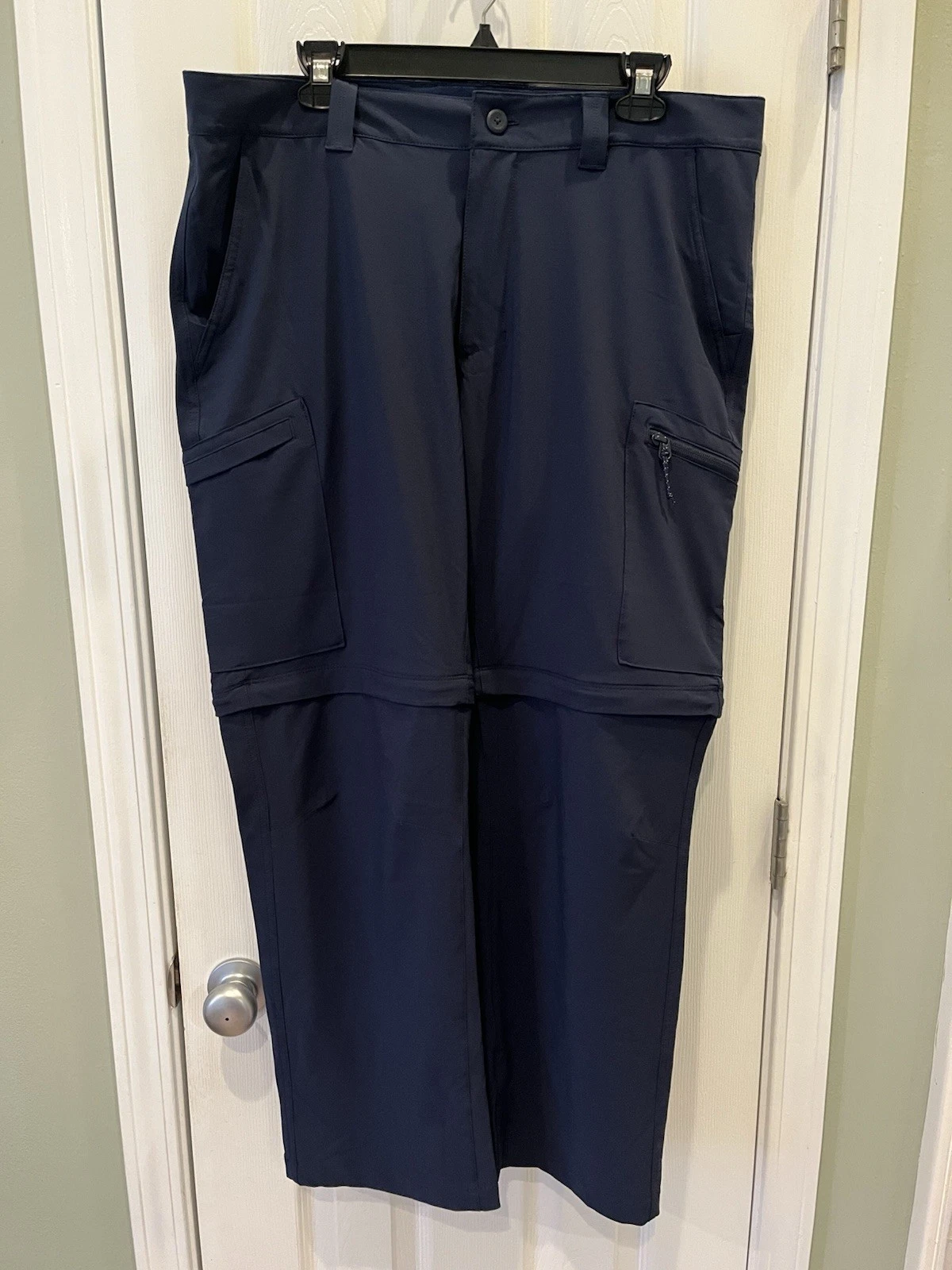 Columbia Pants Mens 36x30 Navy Blue PFG Omni Shade Convertible Hiking Cargo Fish
