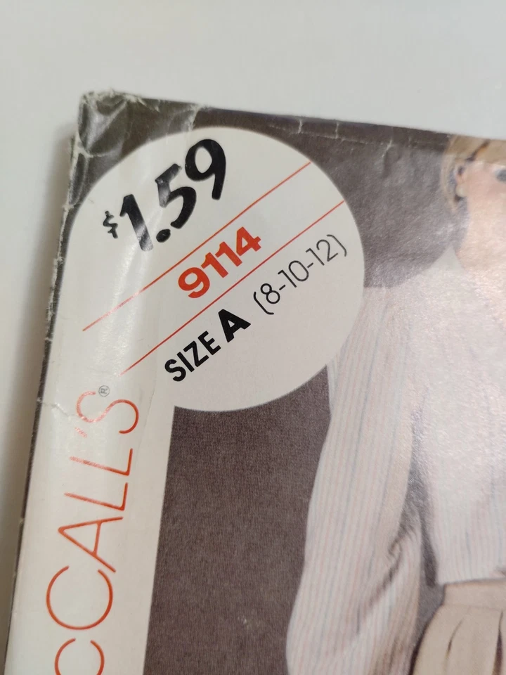 McCall's Stitch N Save 9114 Blouse Tie Pants Sewing Pattern Ladies 8 10 12 UC - Image 3 of 4