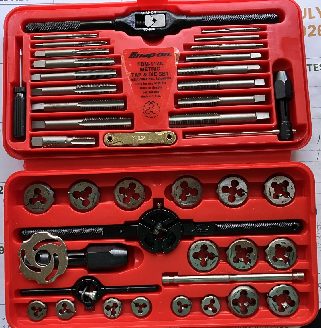 Snap-on 41pc Metric Tap and Die Set TDM117A for sale online | eBay