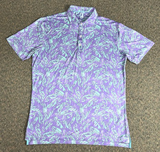 Johnnie-O Featherweight Golf Polo Shirt Men's Medium Floral Performance Stretch