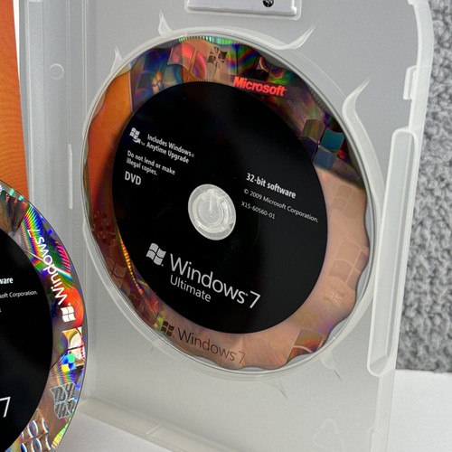 Microsoft Windows 7 Ultimate Full Retail 32 Bit and 64 Bit Double DVD Set w/ Key - Picture 8 of 10