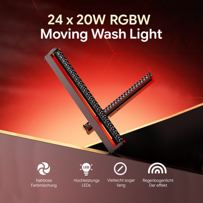 480W Moving Head Wall washer Licht RGBW 24 LED DMX Bühnenlicht Disco Party Show