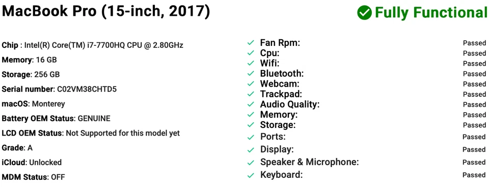 Apple MacBook Pro 15" (2017) i7 | Radeon Pro 555 | 16GB | 256GB SSD | Space Grey - Image 2 of 4