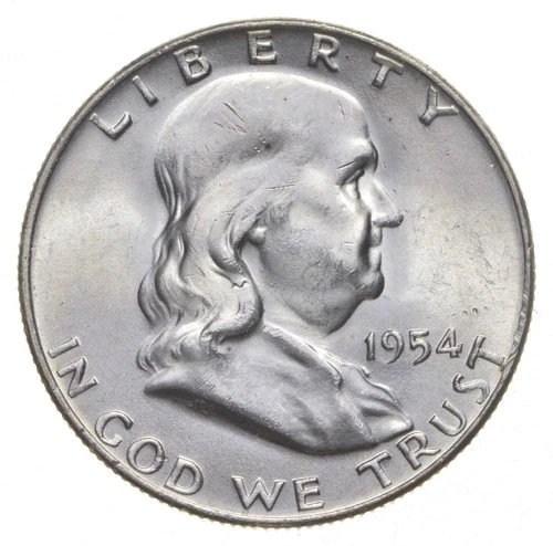 Choice Unc 1954 D Franklin Half Dollar Gem BU From Original Roll *8568