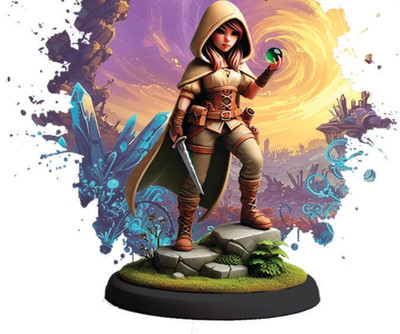 Dungeons & Dragons Spielbare Figur - Weiblicher Halfling Isilwen Schurke, Kämpfer