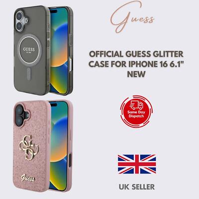Guess IML Glitter Circle Case mit MagSafe für iPhone 16 6,1'' Neu