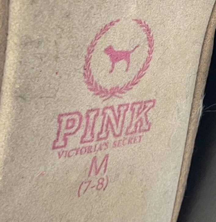 MUJER ROSA VICTORIA SECRETS TALLA M 7-8 AZUL LANA CABLE SUÉTER PUNTO ZAPATILLA BOTA Foto 2 de 4