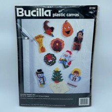BUCILLA CHRISTMAS THANKSGIVING PLASTIC CANVAS HOLIDAY MAGNET KIT SET 10  6194