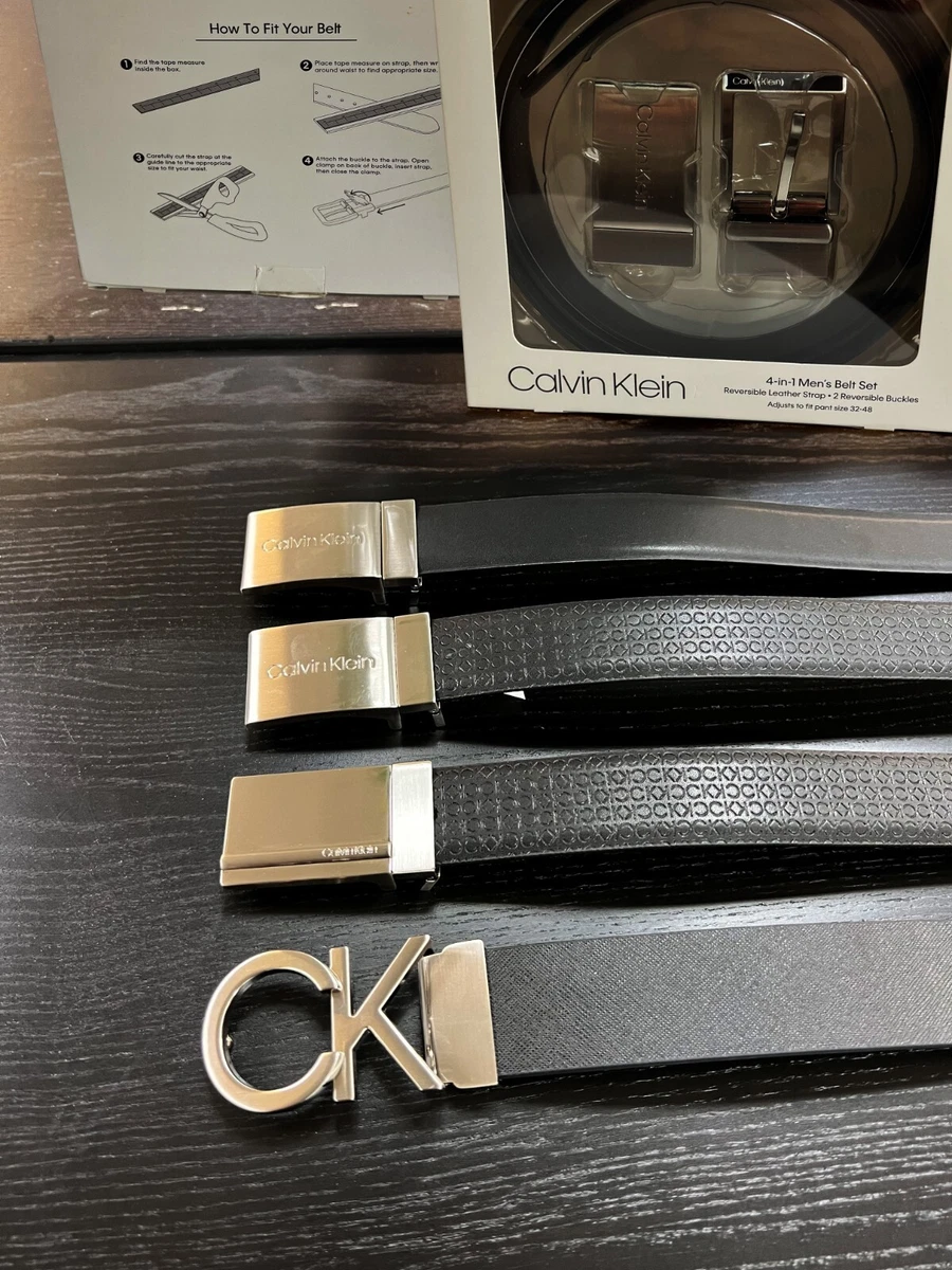 Calvin klein leather belt & on sale wallet set