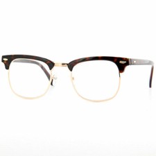 Half frame Clear Lens Vintage Glasses
