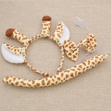 Giraffe Soft Plush Ears Headband Neck Tie Bow Tail Lovely Dress for Party Child