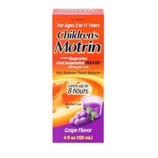Motrin Children's Oral Suspension, Pain Relief, Grape Flavored, 4 Oz Exp 02/28