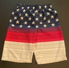 Boys Under Armour Swimsuit Trunks American Flag size XL