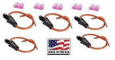  5 PC 18 GAUGE ATC FUSE HOLDER IN-LINE WITH 5 PC 3 AMP FUSE Made in USA