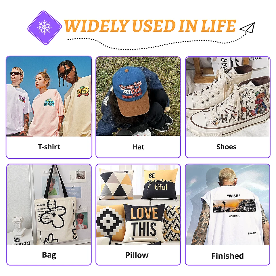 HTVRONT HTV Heat Transfer Vinyl Iron On Vinyl 12" x 5-50 FT T-Shirt for Cut - Image 4 of 4