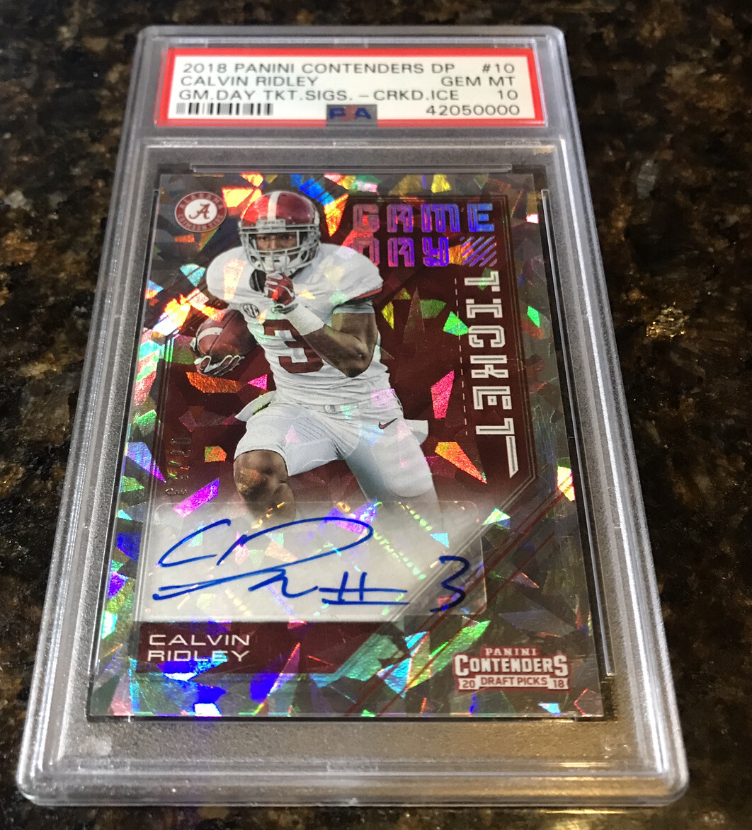Calvin Ridley Panini Contenders Draft Picks Game Day Ticket Signatures #10 Cracked Ice