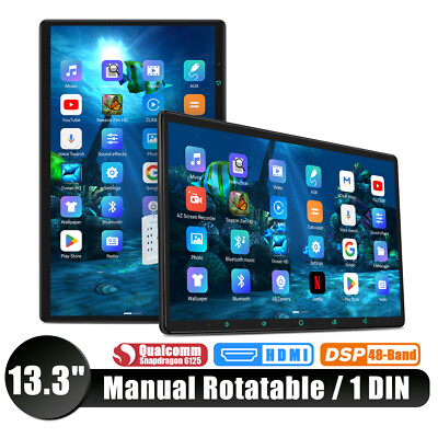 13.3 inch Android 12 Radio 1 Din Multi-Touch Rotatable Screen Navigation 8+128GB