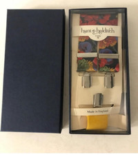 Hunt and Holditch Black Multi Floral Trouser Braces, Gift Boxed