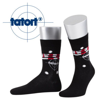 Tatort-Socken, mit Motiv Schußlöcher, Made in Germany