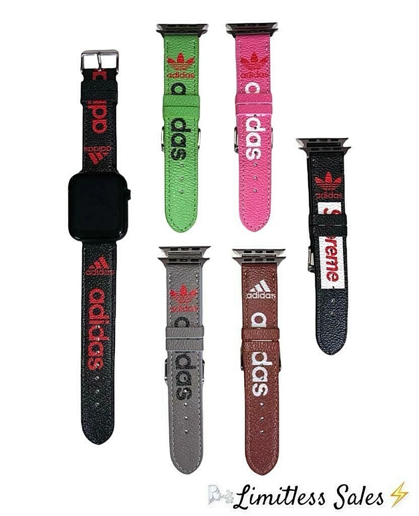 Adidas Leather Apple iWatch Band 38/40mm 42/44mm Wrist Strap 1-6 NEW USA  Seller