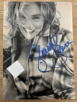 Autogramm Sharon Stone (12,6x17,8) autograph signed blue
