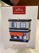2024 Hallmark Keepsake Nostalgic Houses And Shops : Rod's Barbershop Ornament