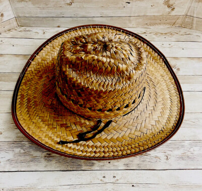 Mexican Palm Leaf Straw COWBOY Wide Brim Hat Light Tan  display picture 1