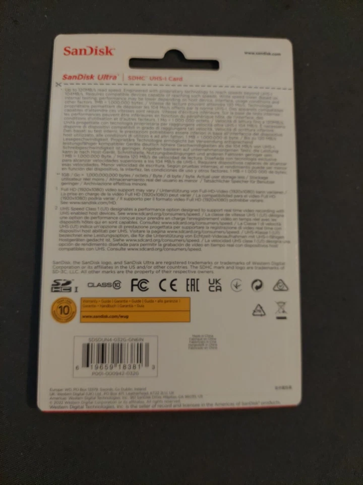 SanDisk SD Memory Card Ultra 32gb and 64gb UHS-1 Class 10 For Cameras - Image 4 of 4
