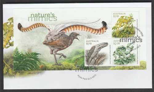 AUSTRALIA 2021 - NATURE's MIMICS Minisheet , Block VF Used on FDC   - Wildlife