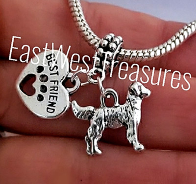 Lab Labrador Golden retrieve dog charm pendant bracelet necklace jewelry  gift
