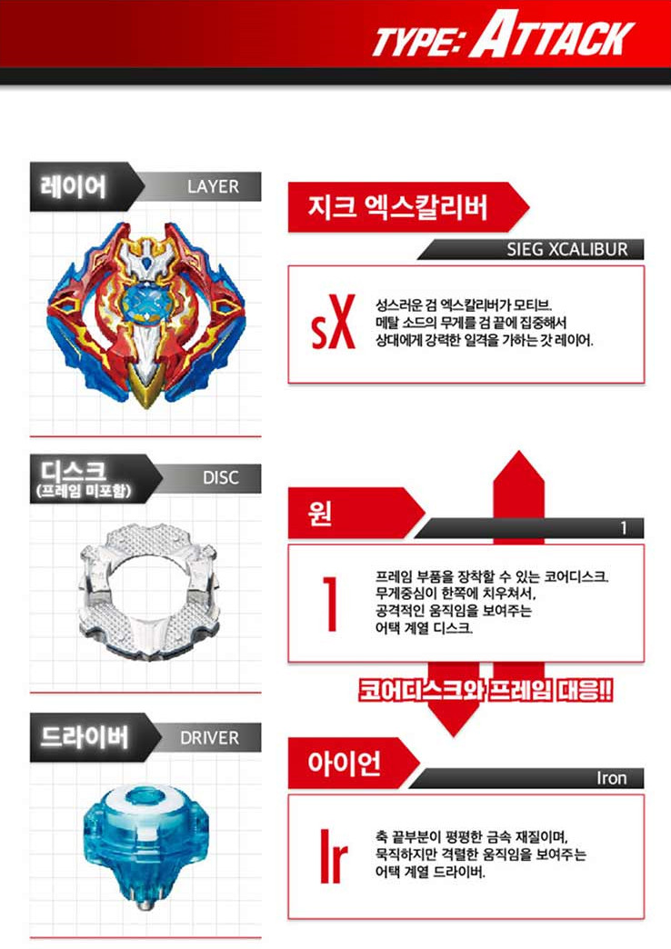 TAKARA TOMY Beyblade Burst Starter B-92 Sieg Excalibur.1.Ir
