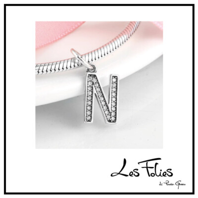 Charm Buchstabe N Initiale 925 Silber Anhänger - Les Folies