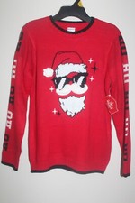 Holiday Time Santa Claus Red Ugly Christmas Sweater Boys Girls NWT