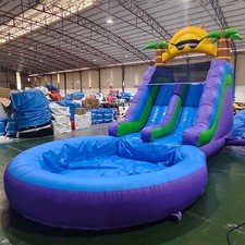 26FT Commercial 100 PVC Inflatable Bounce House Dual Water Slide for Kids Adult