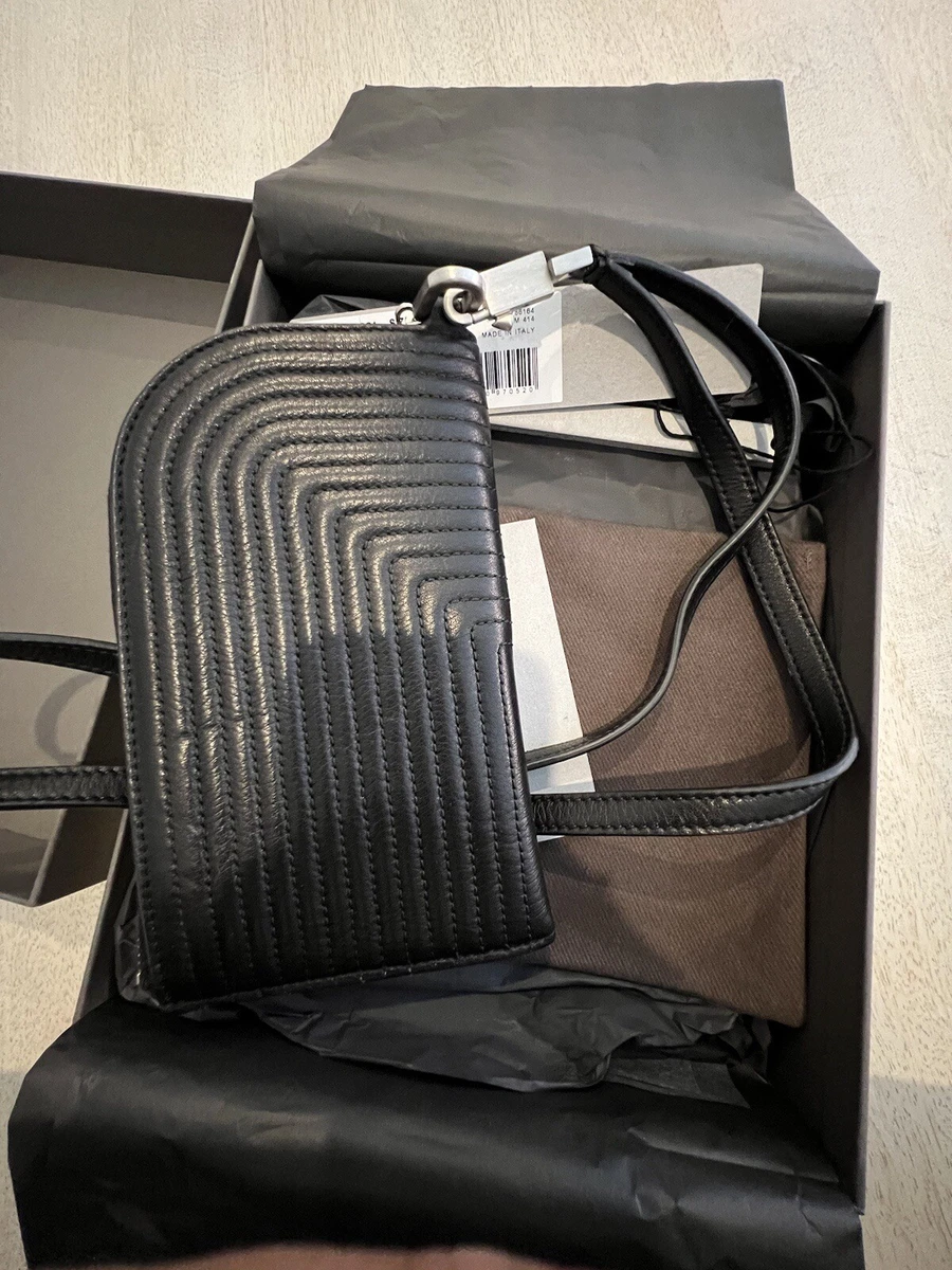 Rick Owens SS2022 Fogachine Black Leather Neck Wallet