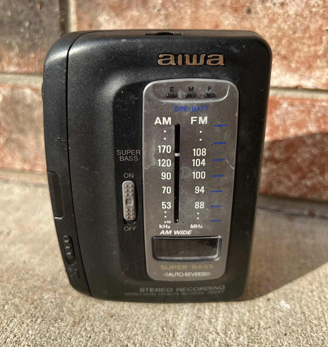 AIWA JS247 AMFM Cassette Player \u0026 Recorder FOR PARTS ONLY.