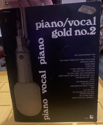 Vintage Piano vocal playing music song book Gold No. 2 