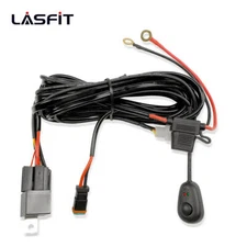 Lasfit 1-Lead Wiring Harness Kit ON-OFF Switch Relay LED Work Light Pods Bar 12V
