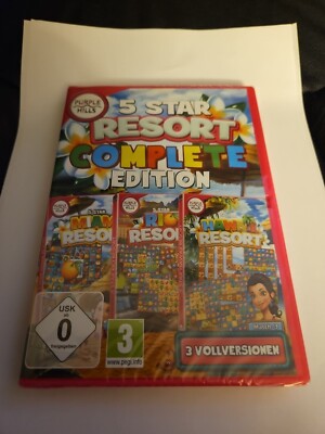 5 Star Resort Miami Hawaii Rio Complete Edition PC Match 3 Gewinnt NEU&OVP