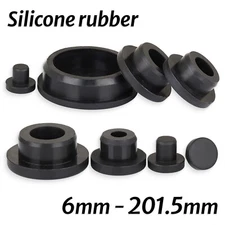 Silicone Rubber Round Hole Plugs Blanking End Cap Tube Pipe Insert Bung Black