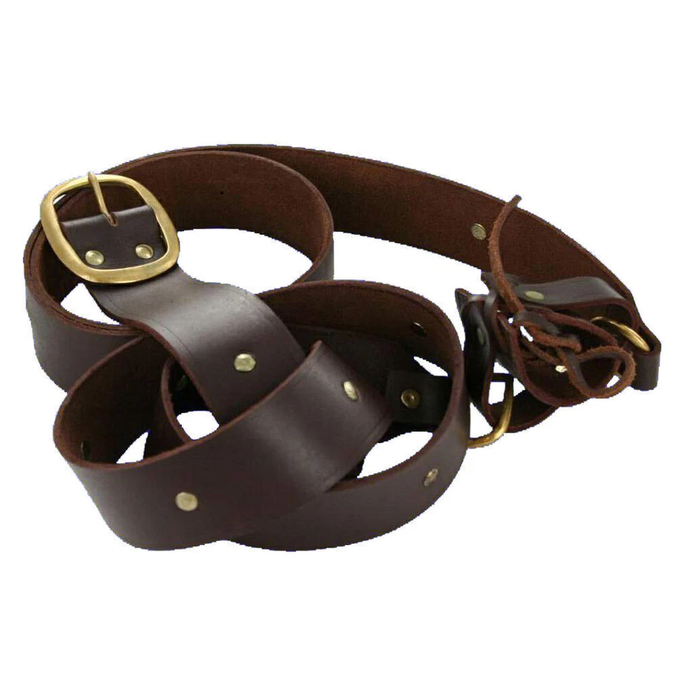 Disfraz de Rana Espada Cinturón Grande Doble Cuero Caballeros Templarios Cruzados Medievales Foto 4 de 4