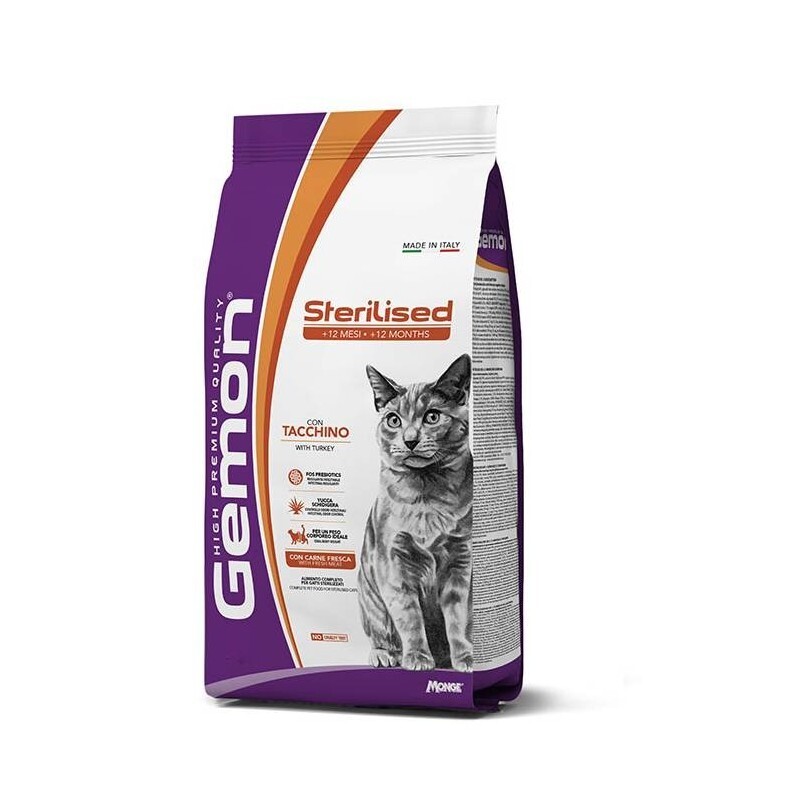 GEMON Sterilized cat turkey dry food for cats 7 kg eBay