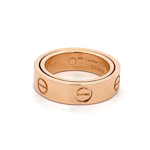 Cartier Love Ring YG 10号　#50 Cartier Love Secret Ring 18k Rose Gold 5.5mm Band Size 48-US 4.5