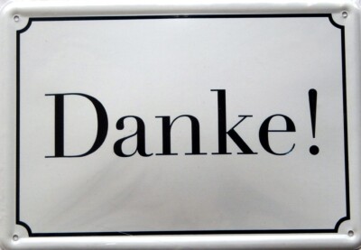 Blechpostkarte, 14,5 x 10 cm, DANKE, ein Wort sagt alles... neu, ovp, top, -70-