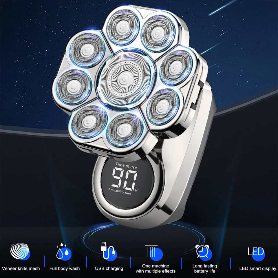 Bald Head Shaver Electric Shavers Travel Razor Smooth Skull Cordless Wet & Dry - Image 4 of 4