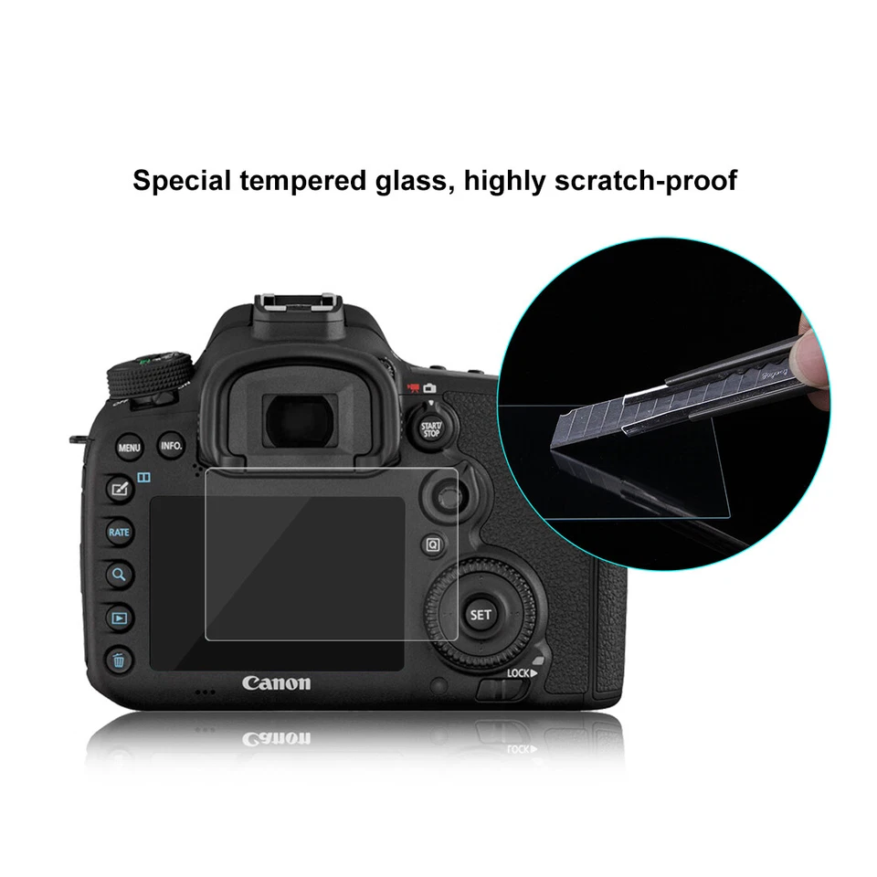 For Canon EOS 7D Mark II 7D2 Camera Tempered Glass Screen Protector Hard Film - Image 2 of 4