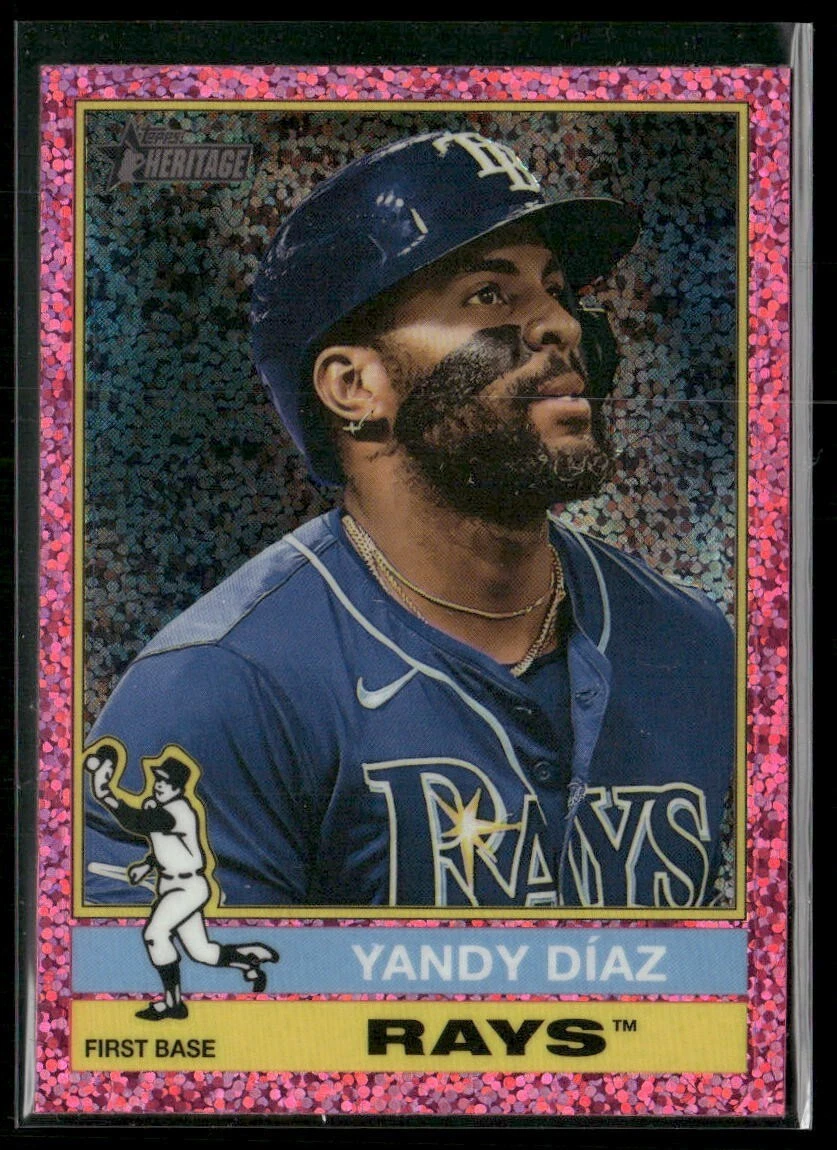 ⚾️ 2025 Yandy Diaz Rays Topps Heritage Chrome Pink Sparkle Refractor #215